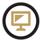 Online Hybrid Icon designated by drawing of a computer